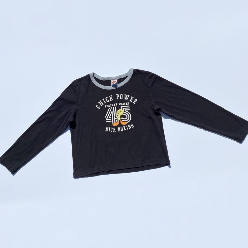 Vintage Looney Tunes Y2K 90s Tweety Bird Graphic Long Sleeve Top Woman XL 2000s